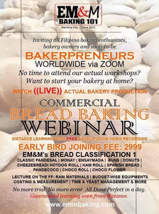 [WEBINAR] BREAD CLASSIFICATION 1: CLASSIC PANDESAL & 14 CLASSIC BASIC COMMERCIAL BREADS + BAKERY MANAGEMENT